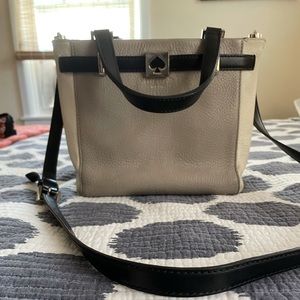 kate spade Cream and Black Leather Crossbody Satchel